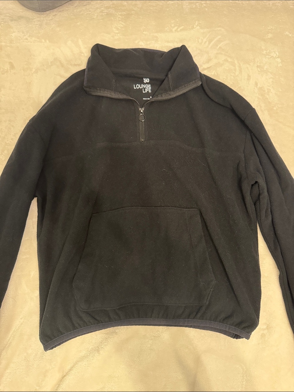 Women’s Black Half-Zip Fleece Pullover